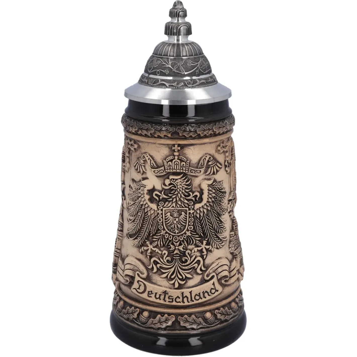 Käthe Wohlfahrt Bierkruge-Bierkrug Mit Zinndeckel "Deutschland", Natur, 0,5L