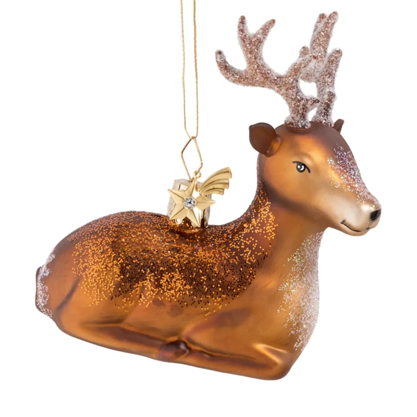 Poesie in Glas Baumschmuck Aus Glas-Hirsch Liegend