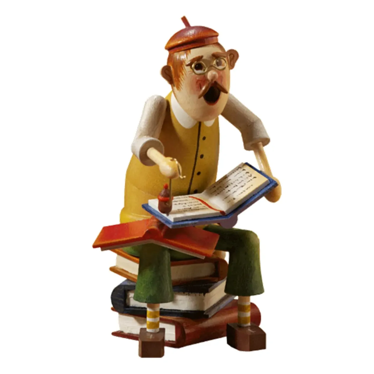 Käthes Original Räuchermänner-Holzmannl "Bucherwurm", Rauchermannchen