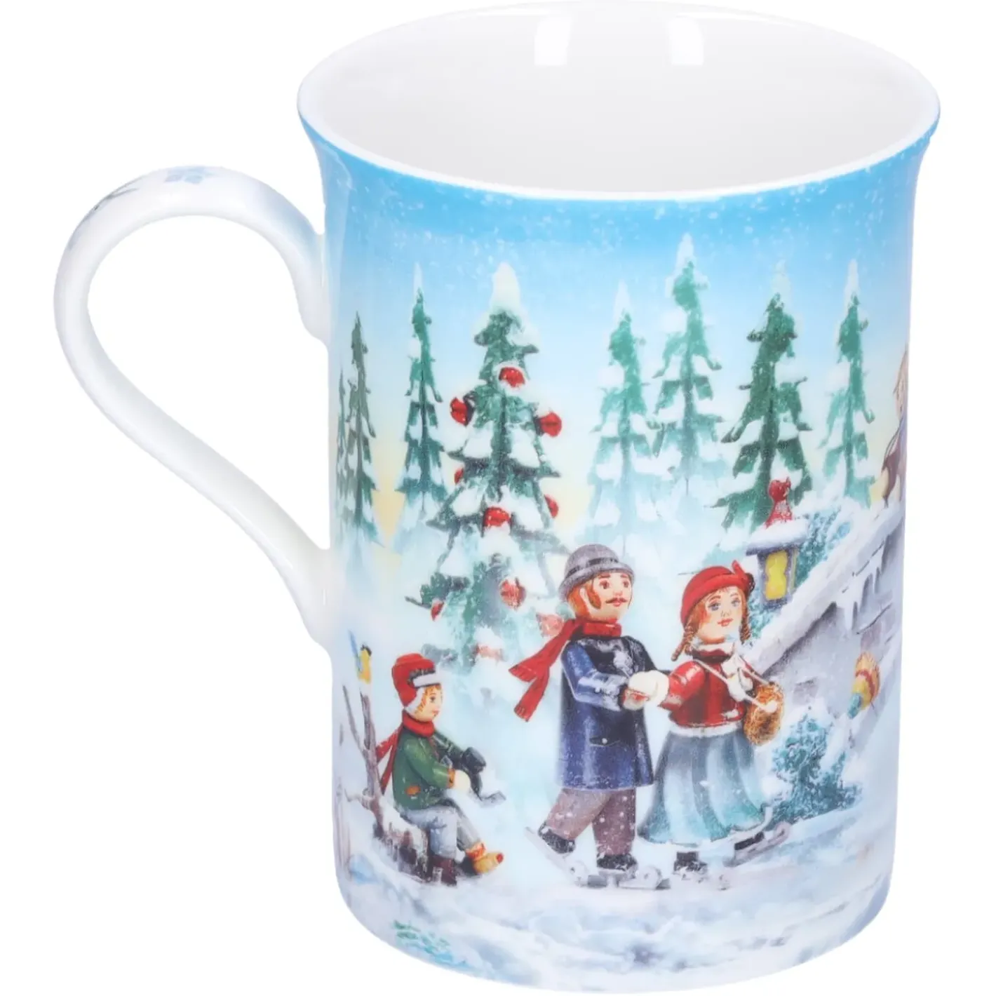 Käthe Wohlfahrt Tischdeko-Porzellan-Tasse "Schlittschuhlauf"