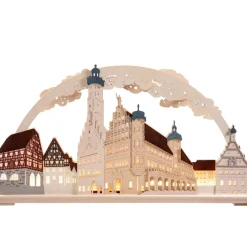 RATAGS Holzdesign Rothenburg Motive-Schwibbögen "Rothenburg Ob Der Tauber" 115V Mit Usb A-Anschluss