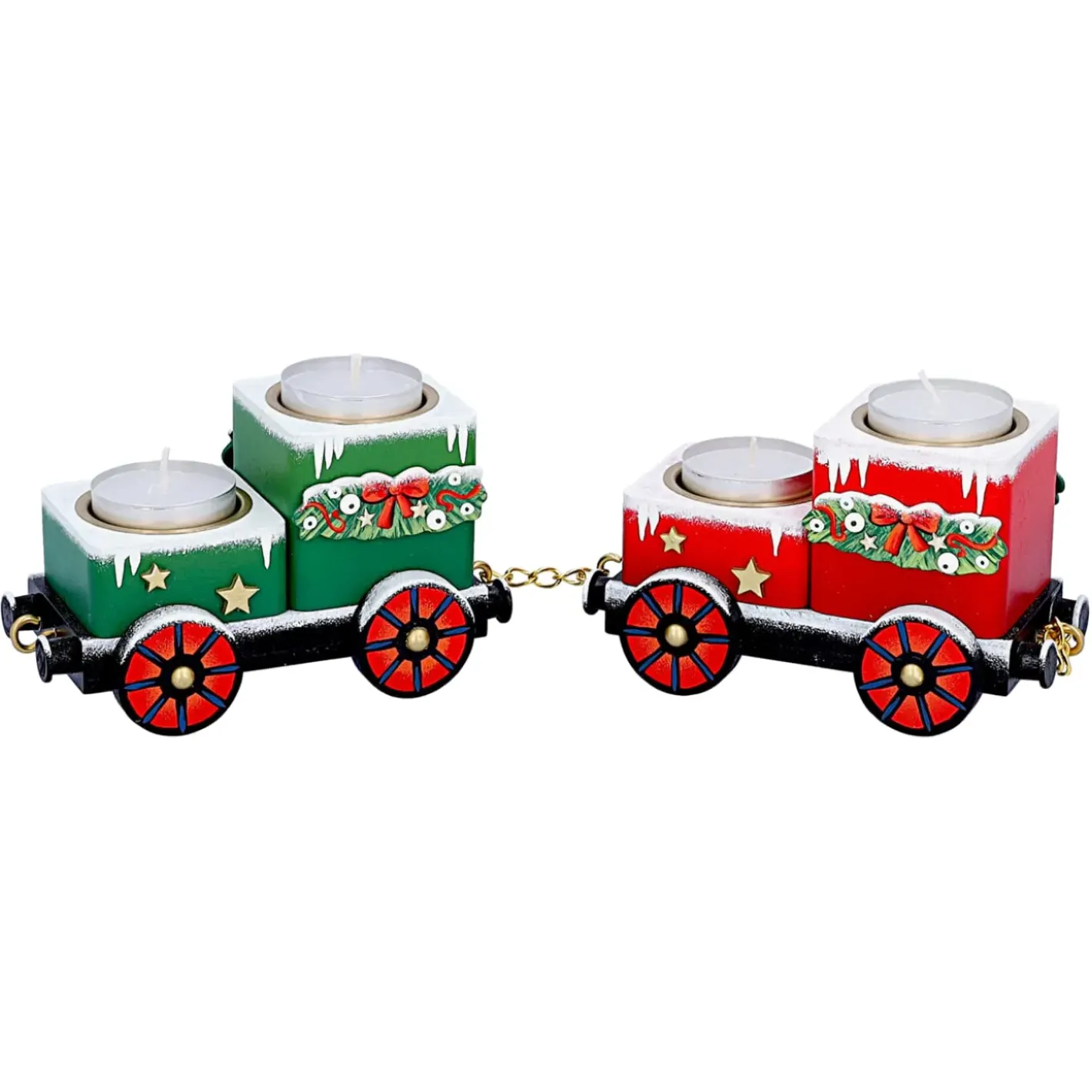 Käthes Original Kerzen & Teelichthalter-Teelichthalter "Waggons-Weihnachtsreise"
