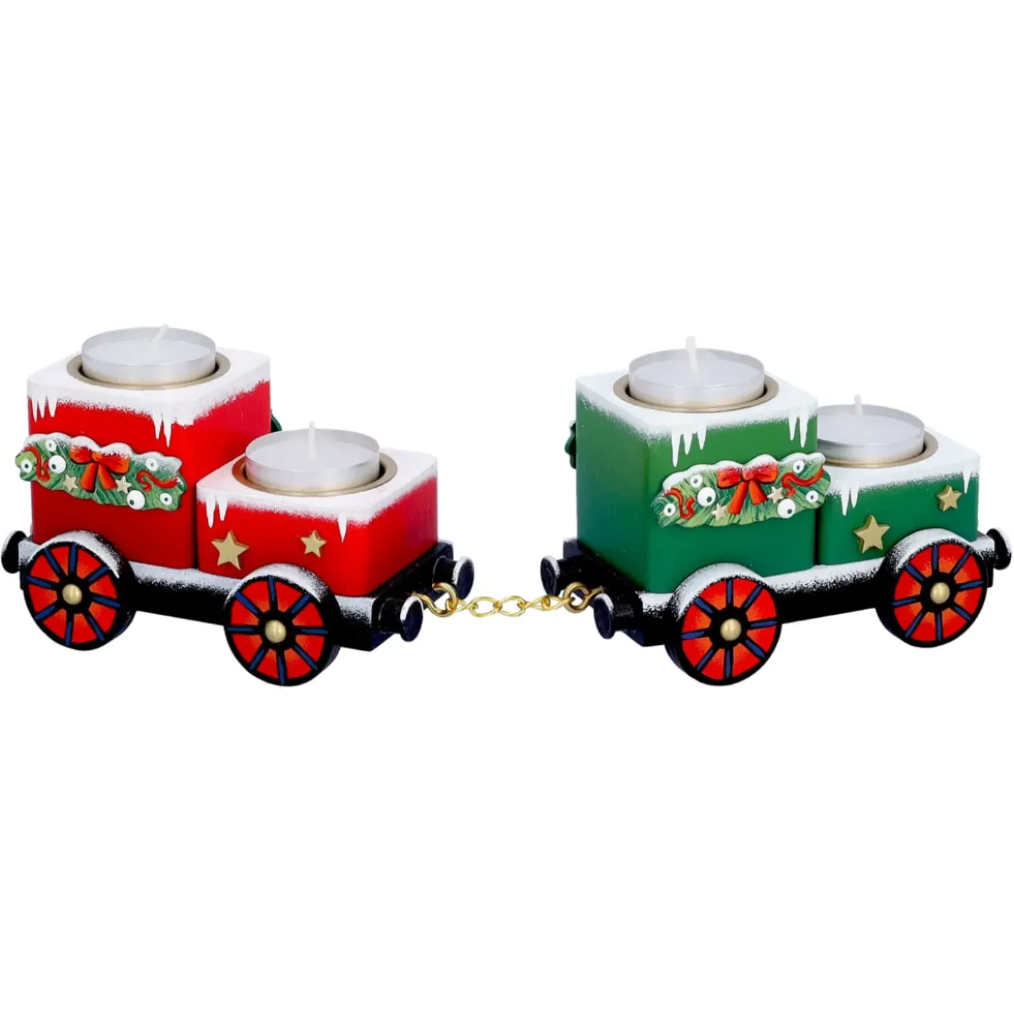 Käthes Original Kerzen & Teelichthalter-Teelichthalter "Waggons-Weihnachtsreise"