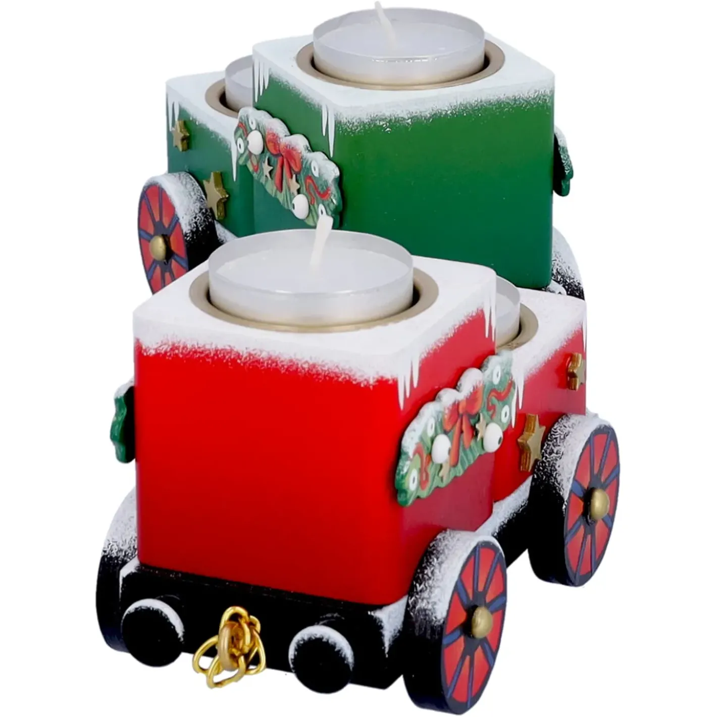 Käthes Original Kerzen & Teelichthalter-Teelichthalter "Waggons-Weihnachtsreise"