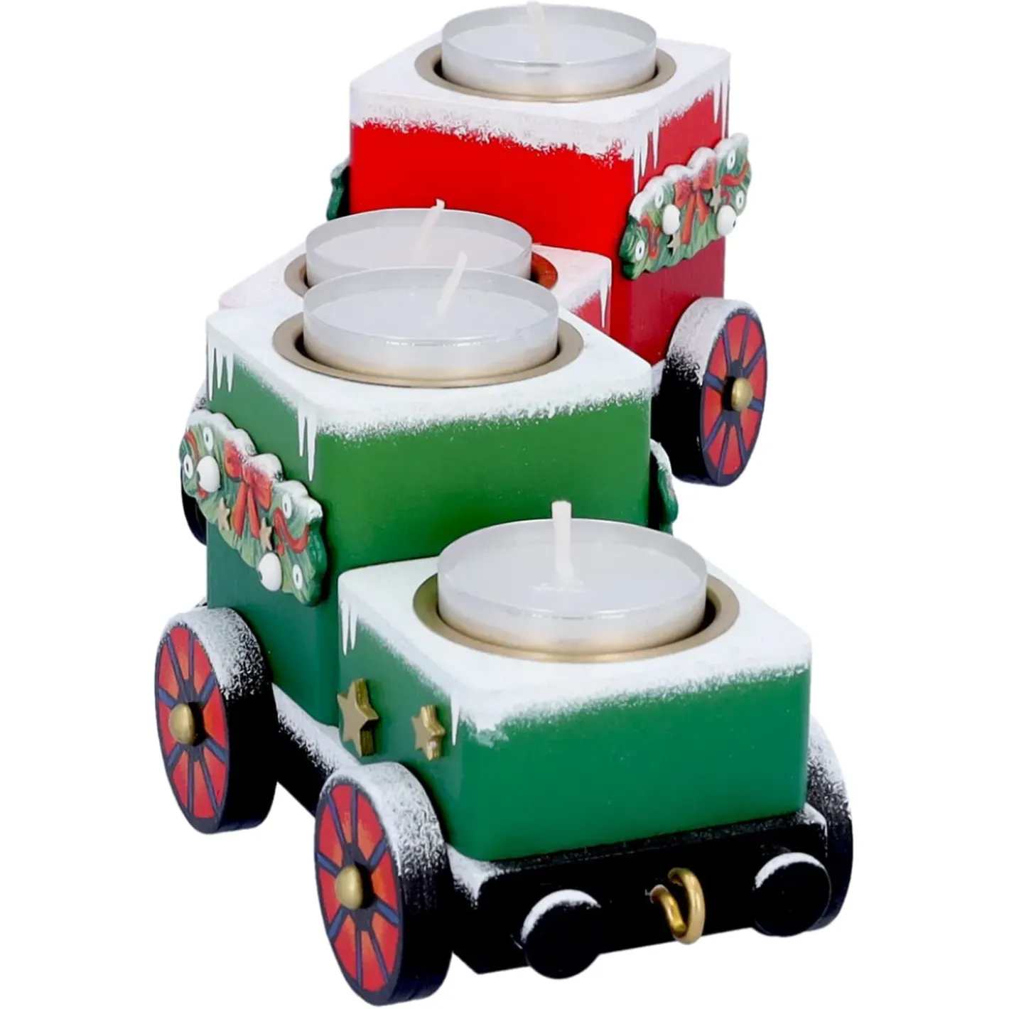 Käthes Original Kerzen & Teelichthalter-Teelichthalter "Waggons-Weihnachtsreise"