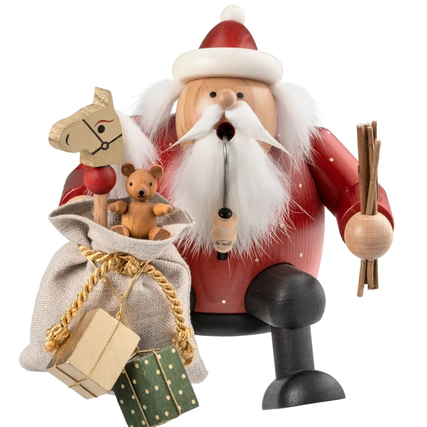 KWO Räuchermänner-Weihnachtsmann Mit Geschenkesack, Rauchermannchen